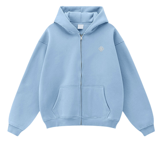 WHITE LOGO ZIP-UP