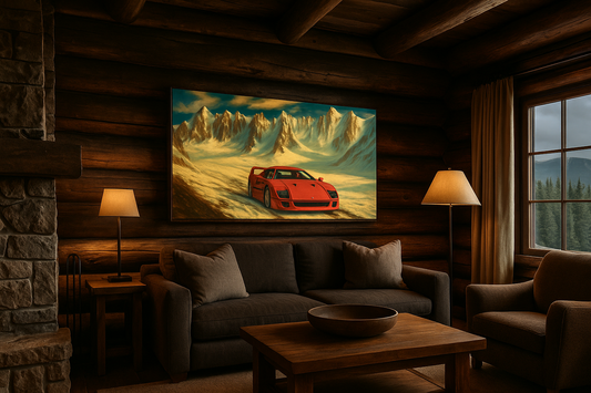 Ferrari F40 Alpine Fahrt Leinwand